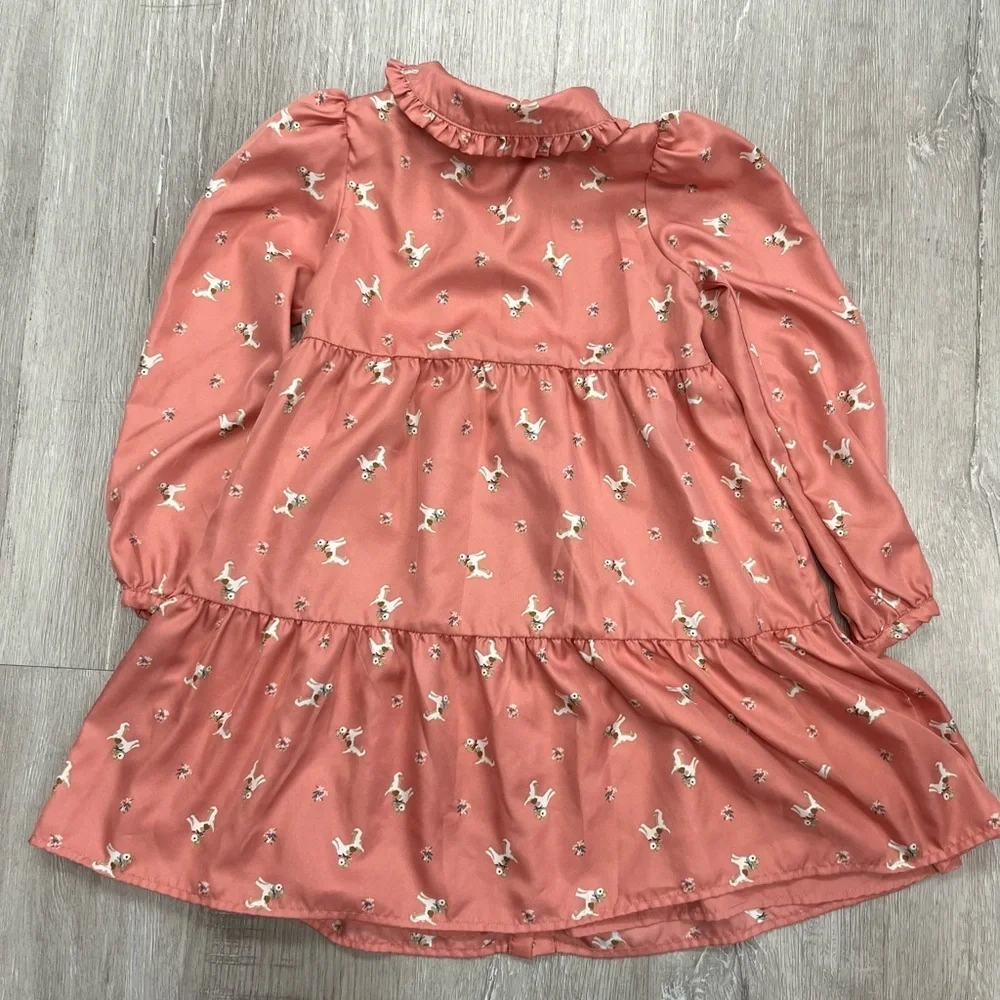 Janie and Jack size 8 Girls' Pink Ruffled Collar Tiered Dress Sz 8